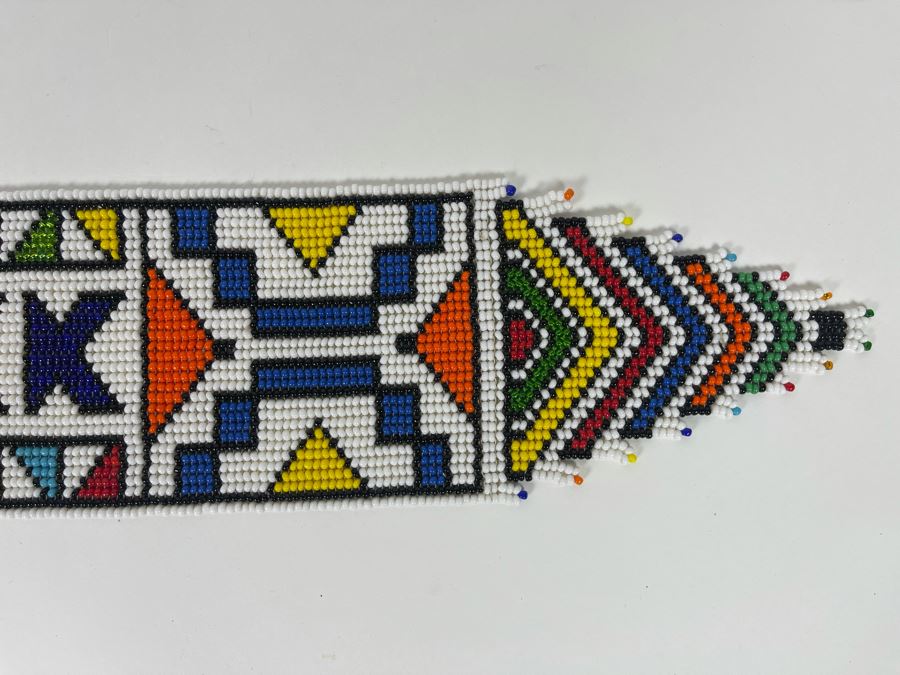 Pair Of African Beaded Wall Hangings 24L And 21L [Photo 6]