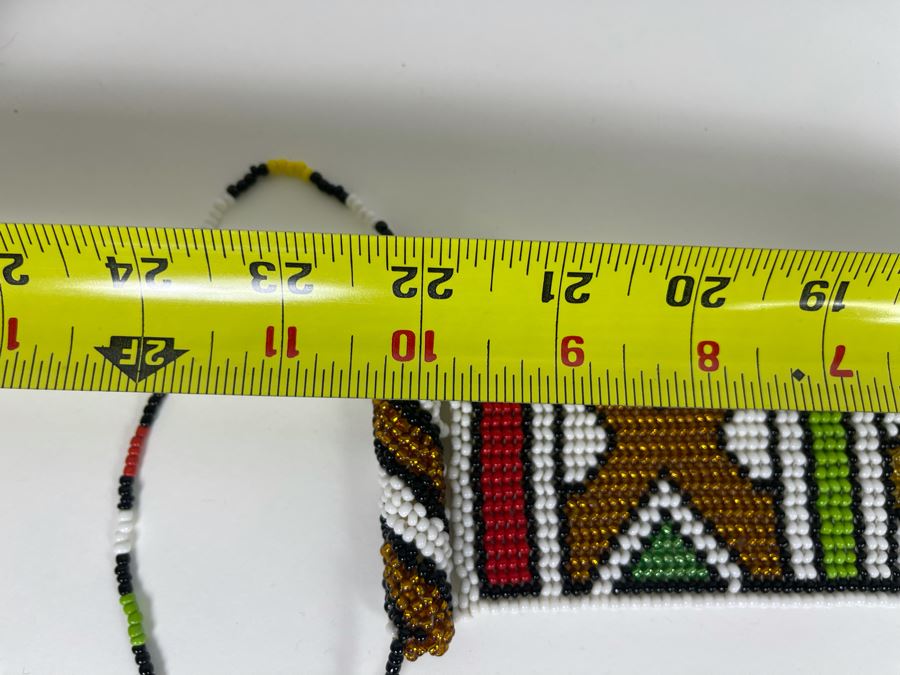 Pair Of African Beaded Wall Hangings 24L And 21L [Photo 12]