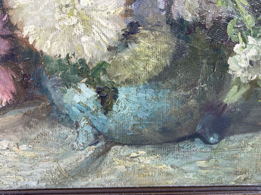 Antique Still Life Painting On Canvas By Alice Best 14 X 20 [Photo 8]