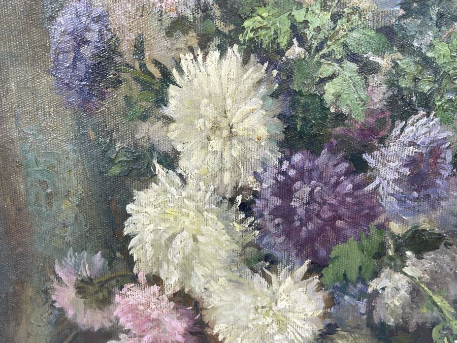 Antique Still Life Painting On Canvas By Alice Best 14 X 20 [Photo 11]