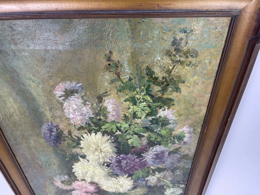 Antique Still Life Painting On Canvas By Alice Best 14 X 20 [Photo 6]