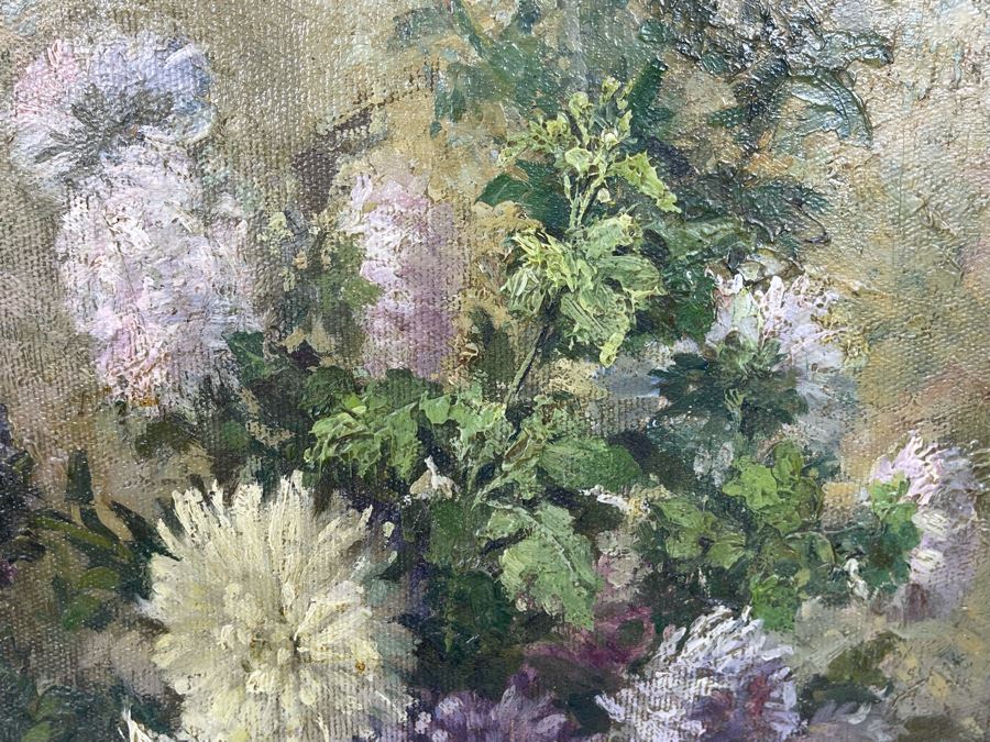 Antique Still Life Painting On Canvas By Alice Best 14 X 20 [Photo 10]