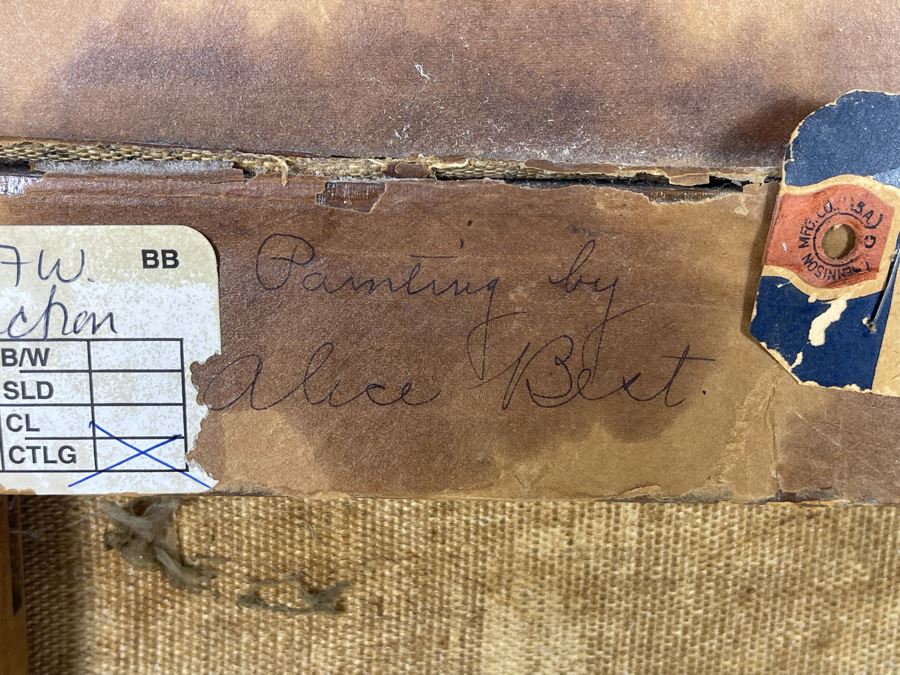 Antique Still Life Painting On Canvas By Alice Best 14 X 20 [Photo 13]