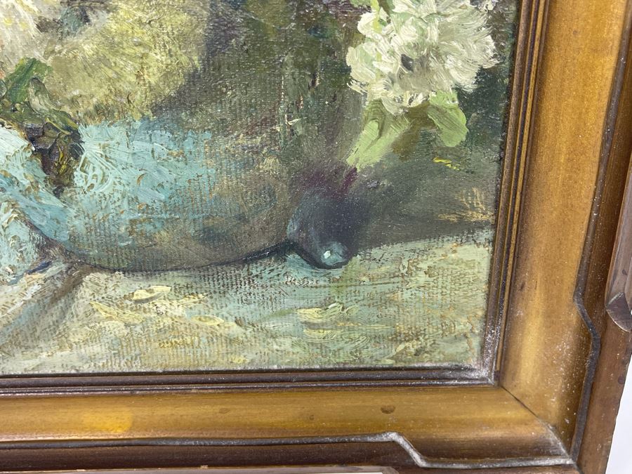 Antique Still Life Painting On Canvas By Alice Best 14 X 20 [Photo 7]