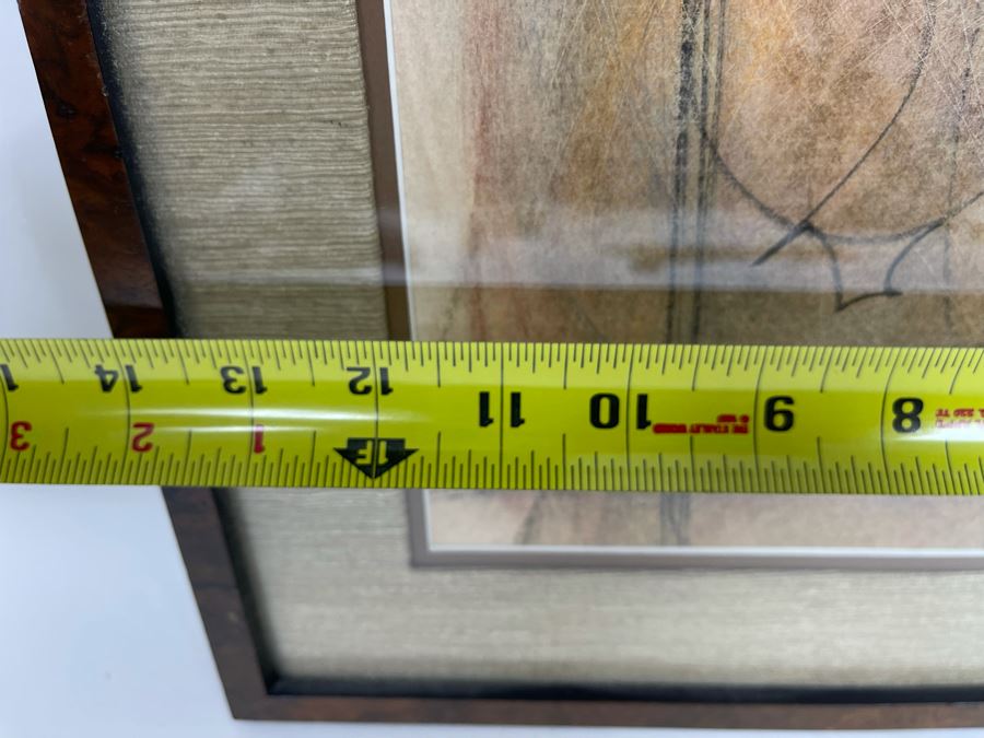 Original Ben Macala (South Africa, 1938-1997) Charcoal On Paper Drawing In Frame 12 X 19 [Photo 10]