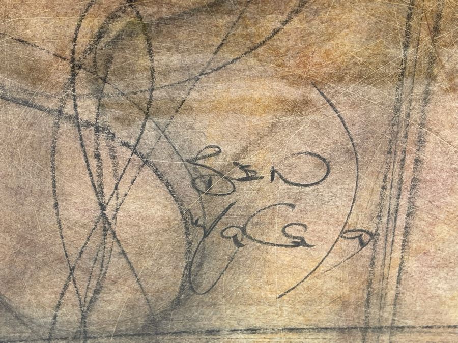 Original Ben Macala (South Africa, 1938-1997) Charcoal On Paper Drawing In Frame 12 X 19 [Photo 8]