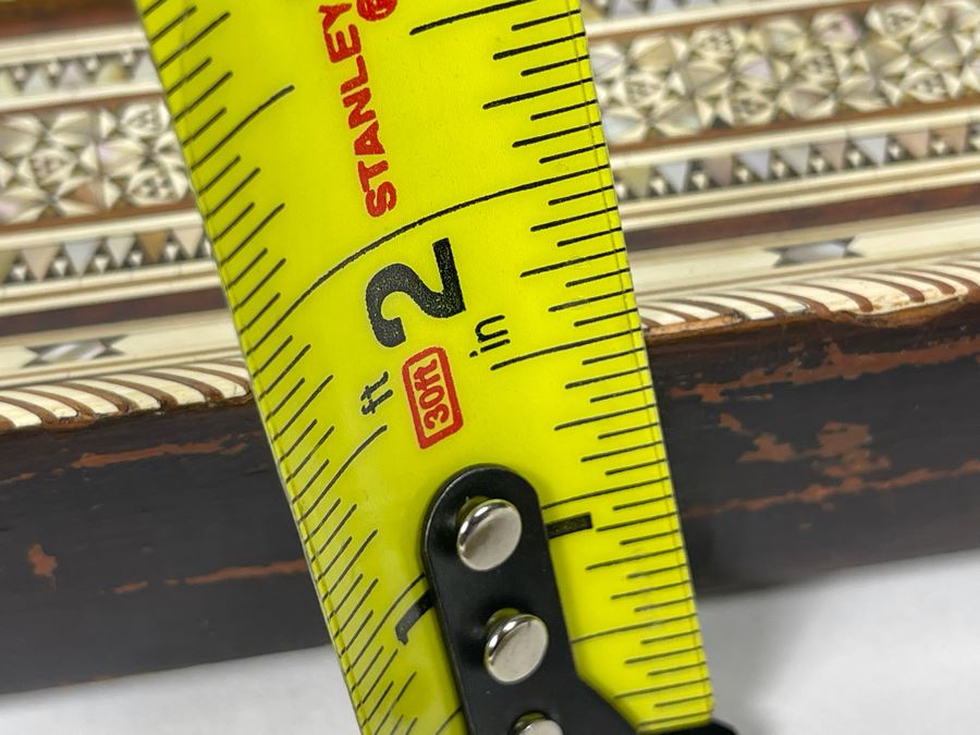 Hand Crafted Intricately Inlaid Geometric Mother Of Pearl, Wood And Bone Wall Mirror 20W X 16H X 1.5D [Photo 14]