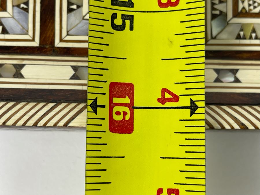 Hand Crafted Intricately Inlaid Geometric Mother Of Pearl, Wood And Bone Wall Mirror 20W X 16H X 1.5D [Photo 13]