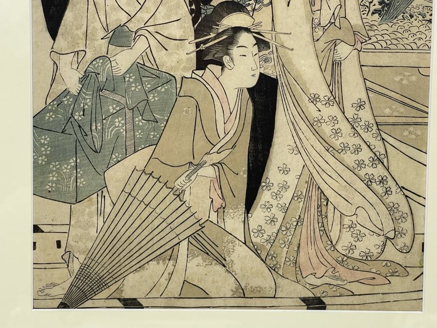 Old Japanese Woodblock Print In Frame 9 X 14.5 [Photo 11]