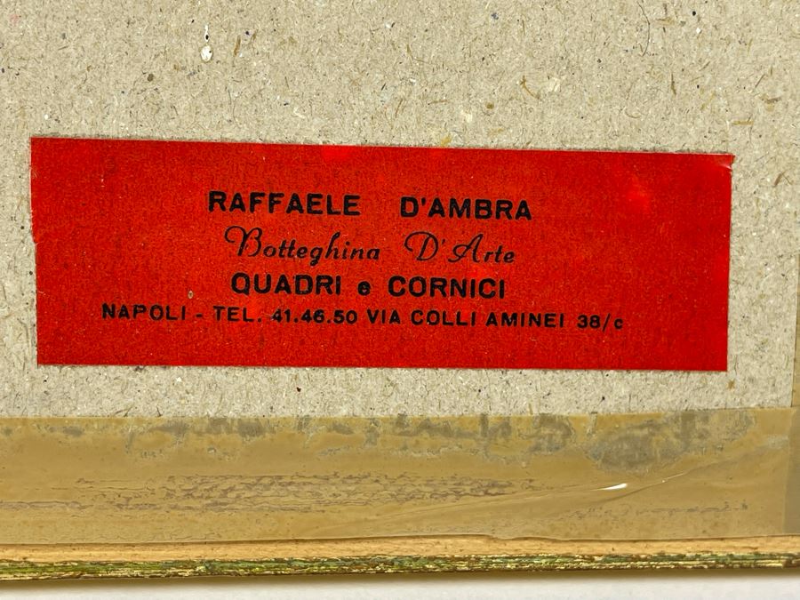 Mario Maresca Serra (Italy, 1912-1990) Original Framed Painting Titled 'Mercato Napaletano' 16 X 12 [Photo 14]