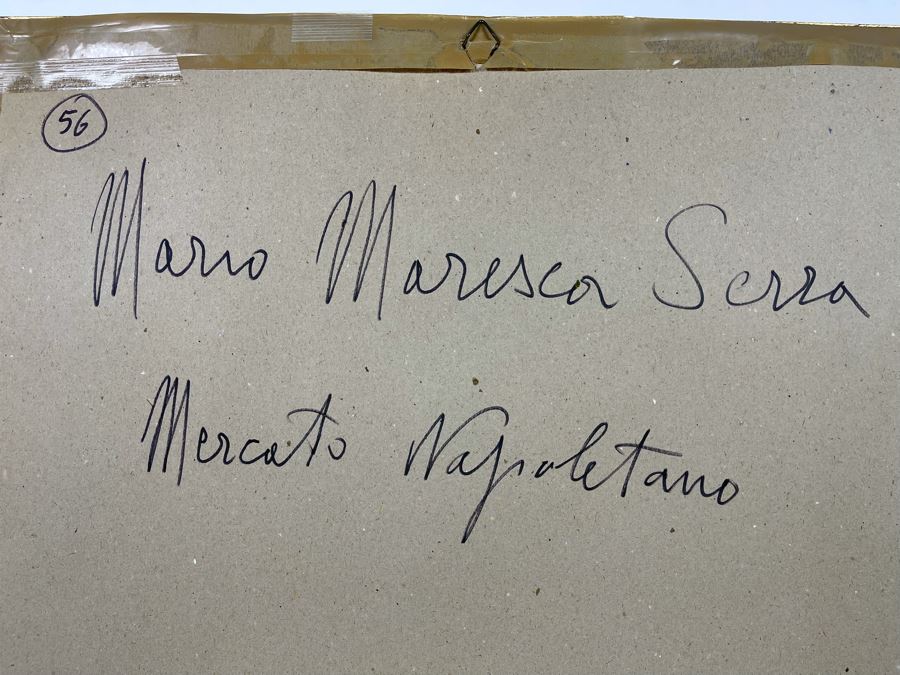 Mario Maresca Serra (Italy, 1912-1990) Original Framed Painting Titled 'Mercato Napaletano' 16 X 12 [Photo 13]