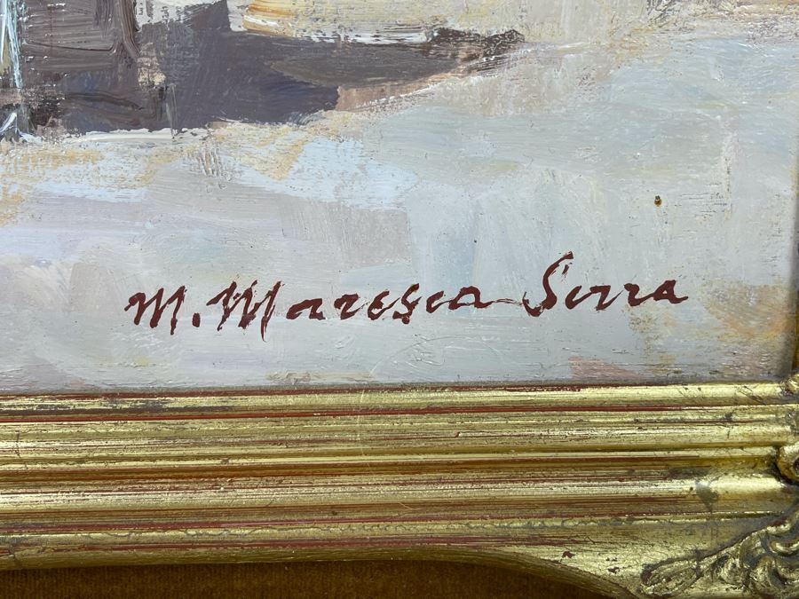 Mario Maresca Serra (Italy, 1912-1990) Original Framed Painting Titled 'Mercato Napaletano' 16 X 12 [Photo 10]