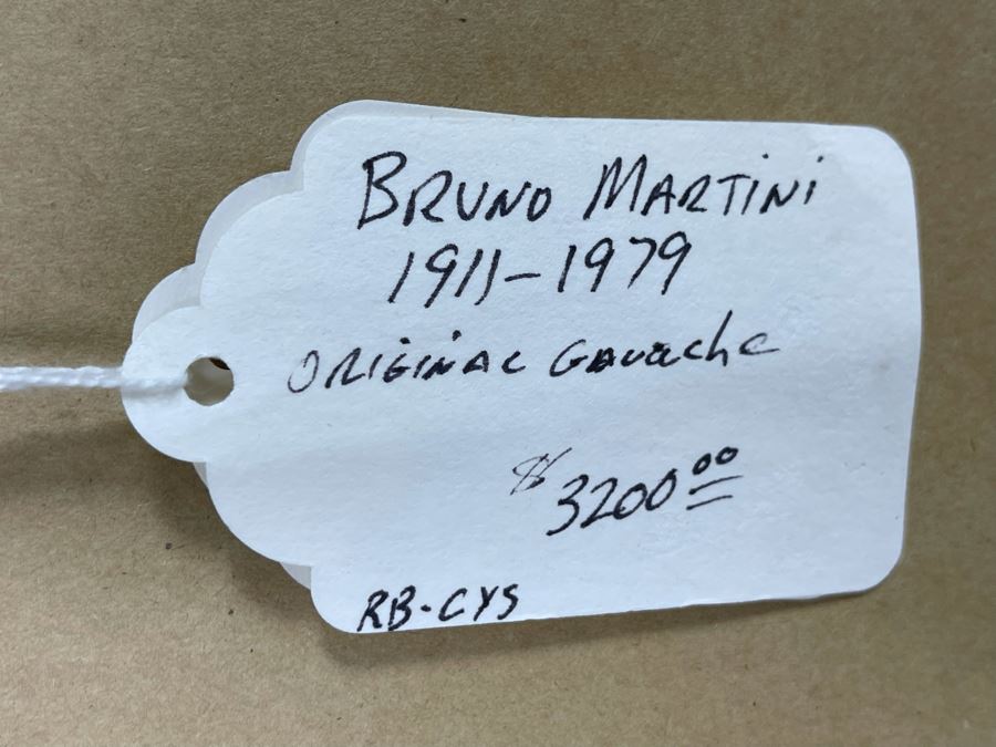 Bruno Martini (1911-1979) Signed Original Gouache Painting Retailed For $3,200 [Photo 15]