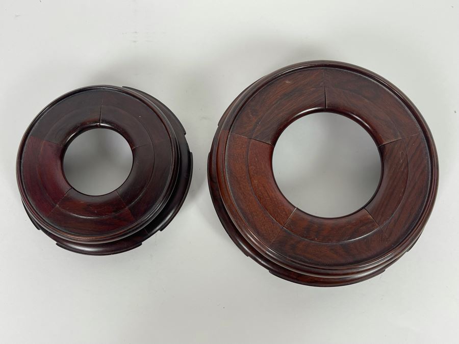Set Of Two Chinese Wooden Stands 7R And 5R [Photo 4]