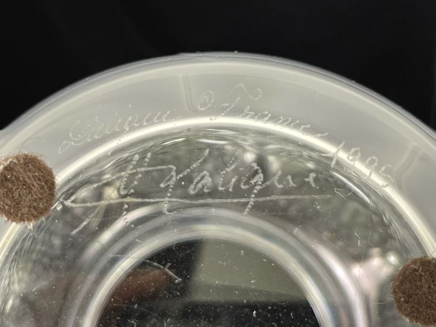 Signed Lalique France Bali Vase - Hand Signed By The Late Marie Claude Lalique 1995 7H Estimate $2,000 [Photo 2]