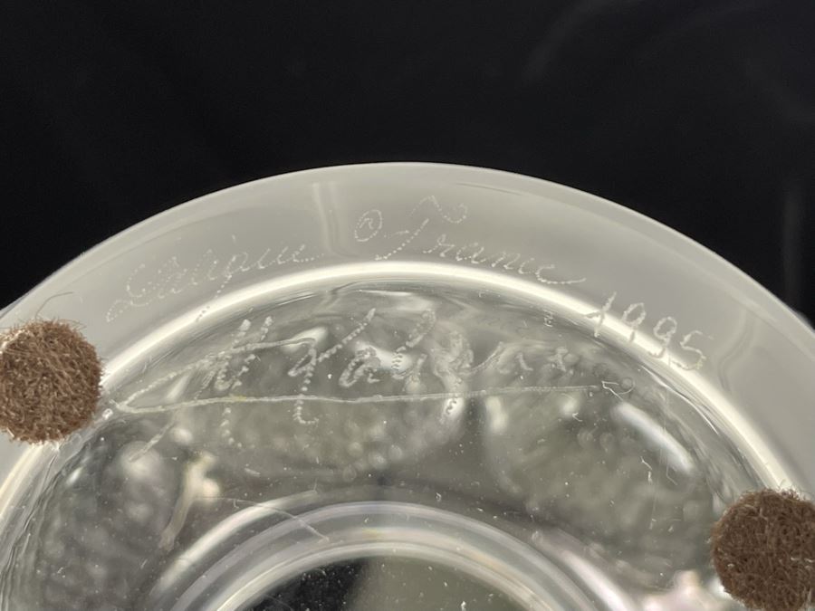 Signed Lalique France Bali Vase - Hand Signed By The Late Marie Claude Lalique 1995 7H Estimate $2,000 [Photo 10]