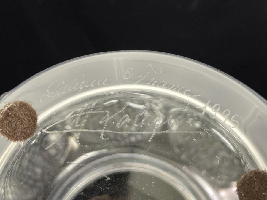 Signed Lalique France Bali Vase - Hand Signed By The Late Marie Claude Lalique 1995 7H Estimate $2,000 [Photo 8]