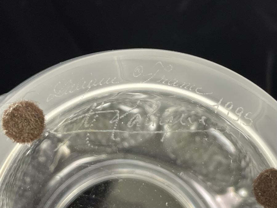 Signed Lalique France Bali Vase - Hand Signed By The Late Marie Claude Lalique 1995 7H Estimate $2,000 [Photo 9]