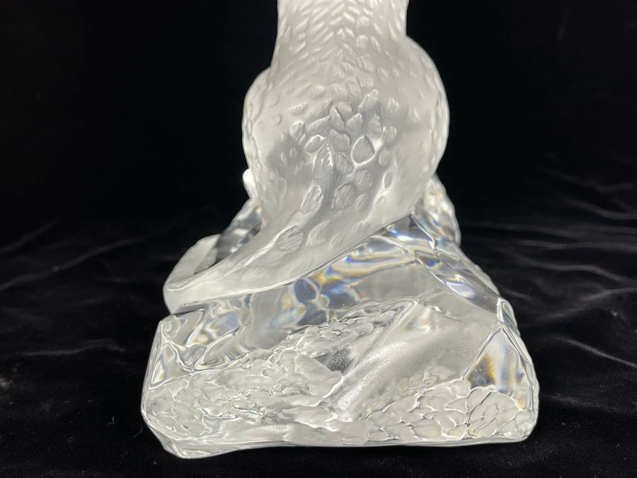 Lalique France Signed Tancrede Crystal Cheetah Sitting On Rocks 8W X 4.5D X 10H Estimate $900 [Photo 10]