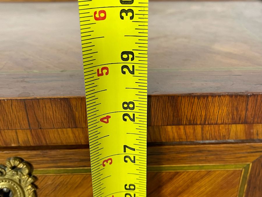 Beautiful Inlaid Wooden French Louis XV 3-Drawer Nightstand Side Table With Ormolu Mounts 21W X 12D X 28H [Photo 18]