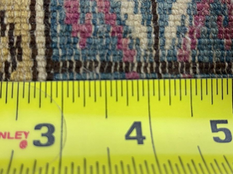 Old Hand Knotted Wool Persian Area Rug Geometric Patterns 50W X 63L [Photo 13]