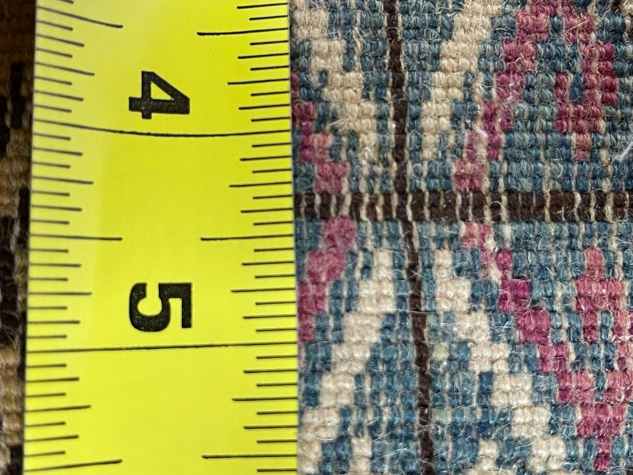 Old Hand Knotted Wool Persian Area Rug Geometric Patterns 50W X 63L [Photo 12]