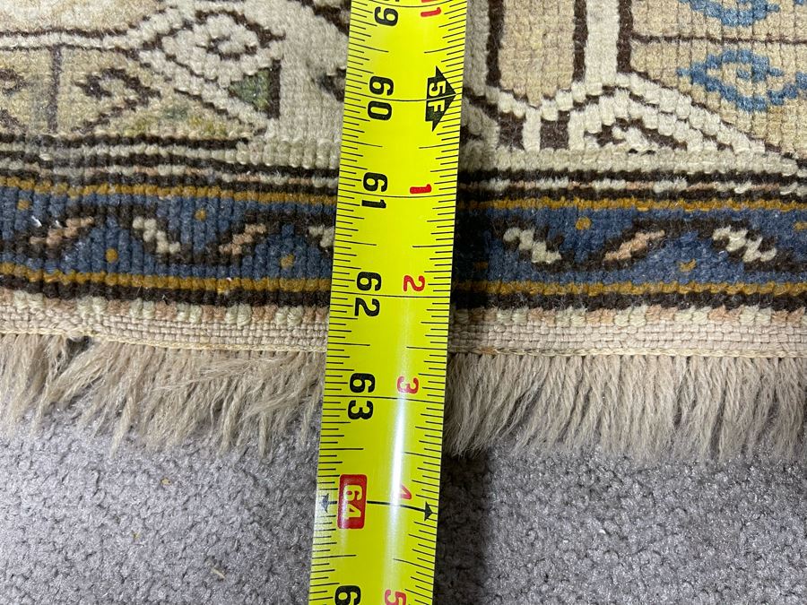 Old Hand Knotted Wool Persian Area Rug Geometric Patterns 50W X 63L [Photo 16]