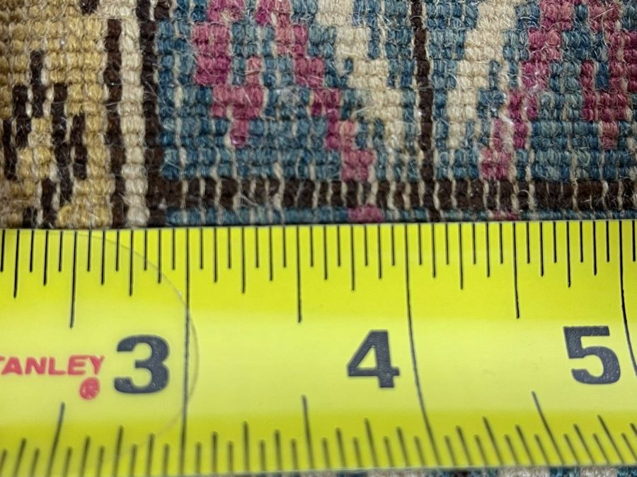 Old Hand Knotted Wool Persian Area Rug Geometric Patterns 50W X 63L [Photo 14]