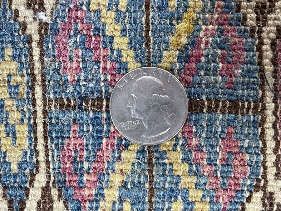 Old Hand Knotted Wool Persian Area Rug Geometric Patterns 50W X 63L [Photo 11]