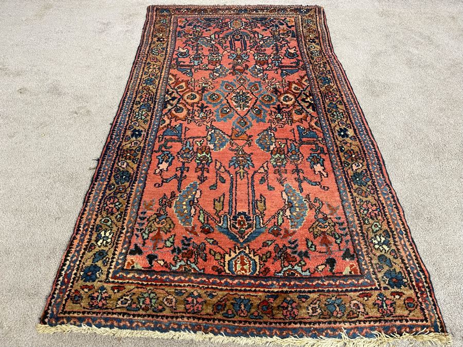 Old Hand Knotted Wool Persian Area Rug 31W X 54L [Photo 3]