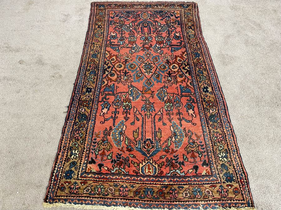 Old Hand Knotted Wool Persian Area Rug 31W X 54L [Photo 4]