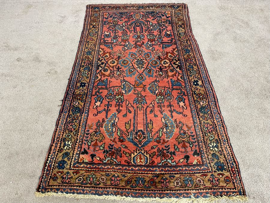 Old Hand Knotted Wool Persian Area Rug 31W X 54L [Photo 2]