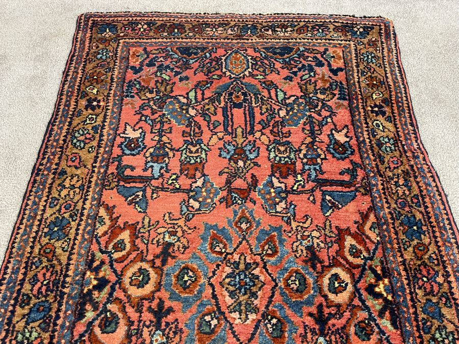 Old Hand Knotted Wool Persian Area Rug 31W X 54L [Photo 9]