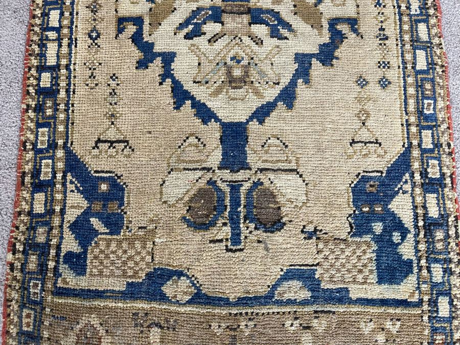 Old Hand Knotted Wool Persian Area Rug 22W X 42L [Photo 6]