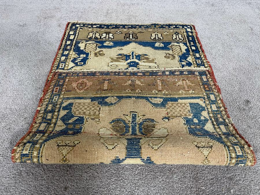 Old Hand Knotted Wool Persian Area Rug 22W X 42L [Photo 13]