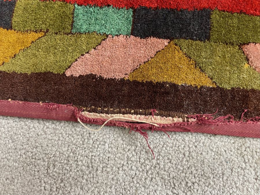 Old Hand Knotted Wool Persian Area Rug With Unusually Bright Colors 26W X 47L [Photo 11]