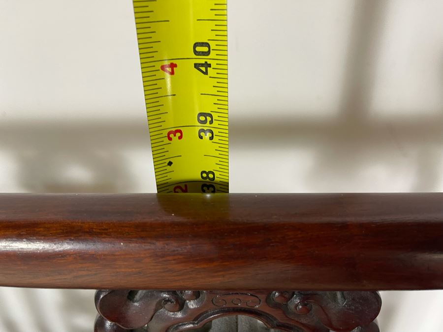 Stunning Chinese Carved Blackwood Rosewood Bench With Cushion 45W X 21D X 38H [Photo 20]