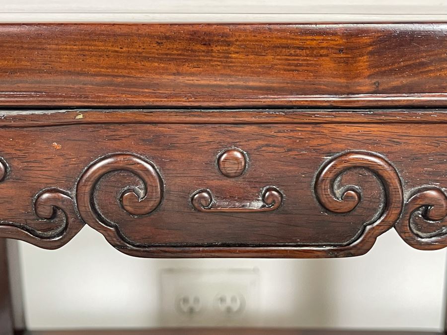Vintage Chinese Carved Blackwood Rosewood Stand Side Table 16W X 12D X 31H [Photo 6]