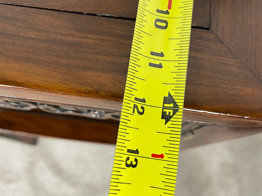 Vintage Chinese Carved Blackwood Rosewood Stand Side Table 16W X 12D X 31H [Photo 18]