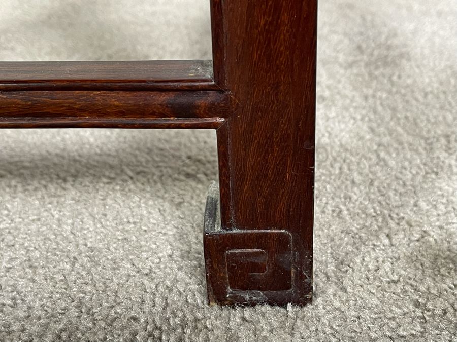 Vintage Chinese Carved Rosewood Stand Side Table 14W X 14D X 36H [Photo 10]
