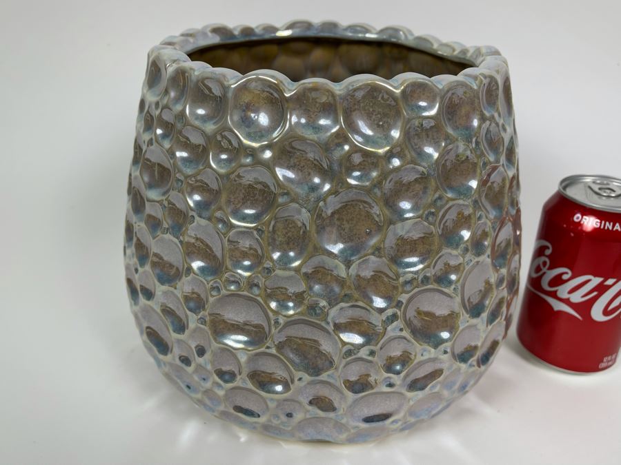 Modern Silver Ceramic Vase 8H Retails $59