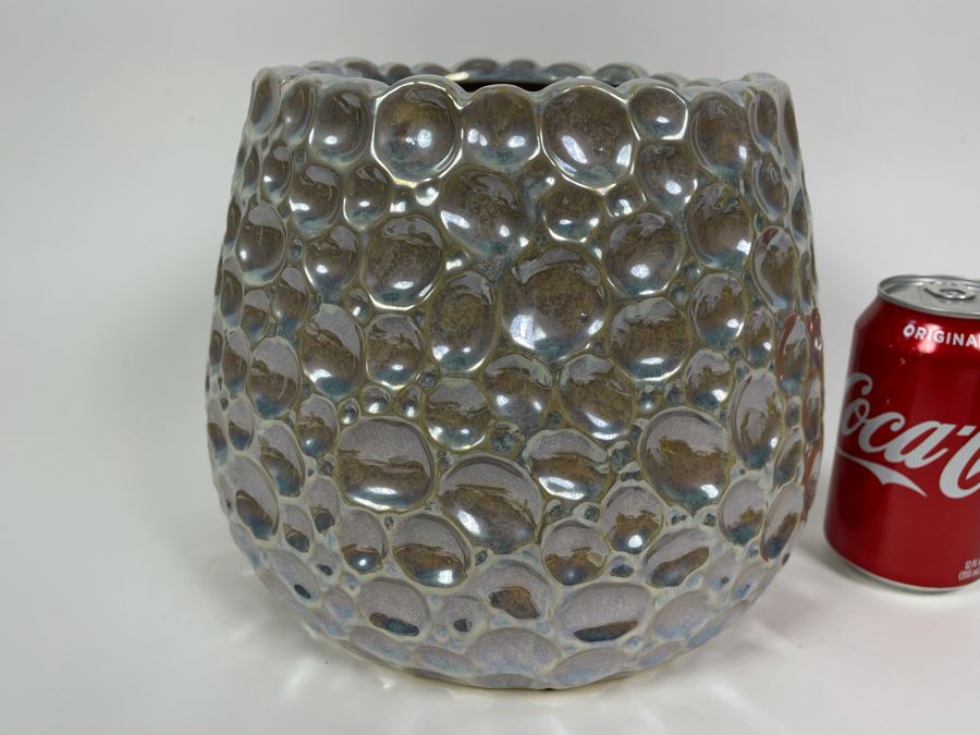 Modern Silver Ceramic Vase 8H Retails $59 [Photo 2]
