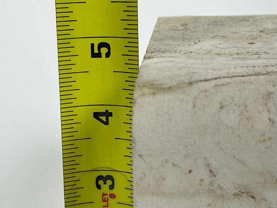 Fratelli Mannelli Carved Travertine Elephant Sculpture Made In Italy 6.75W X 2.5D X 5H [Photo 9]