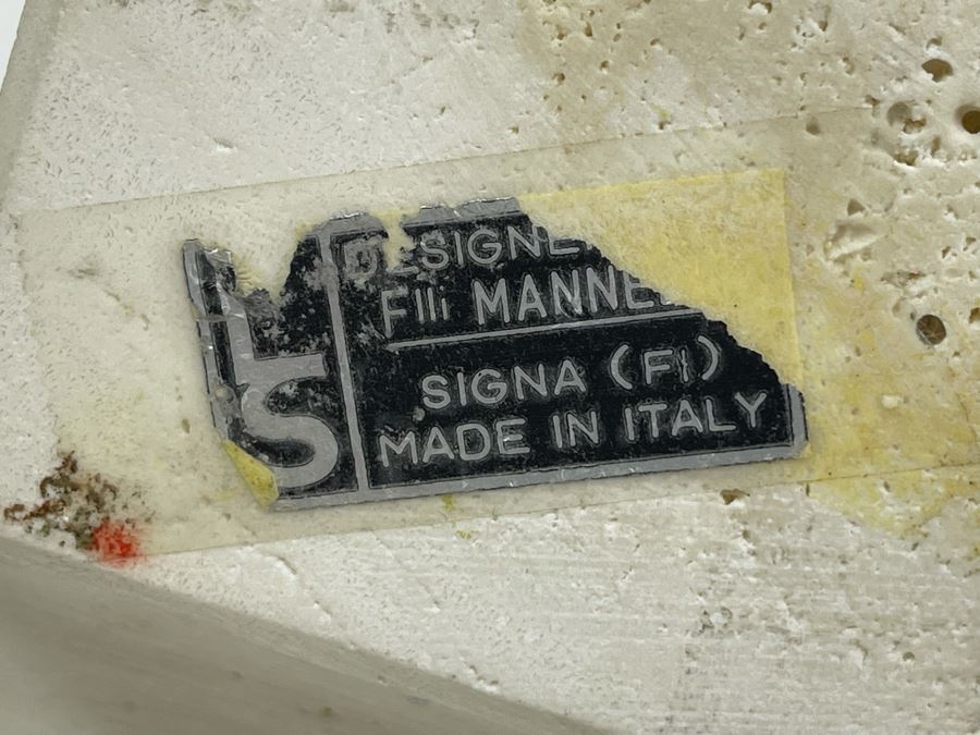 Fratelli Mannelli Carved Travertine Elephant Sculpture Made In Italy 6.75W X 2.5D X 5H [Photo 6]