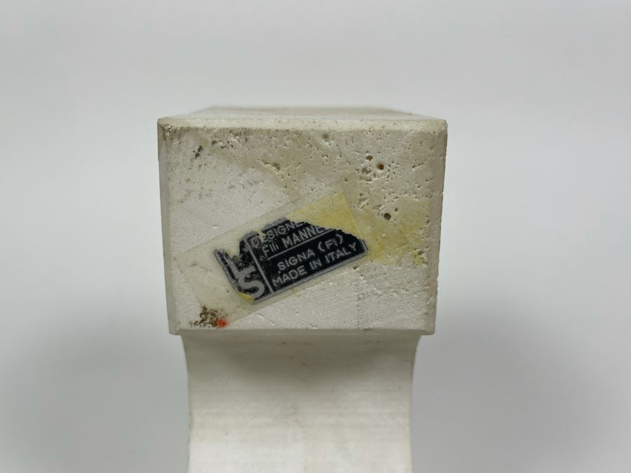 Fratelli Mannelli Carved Travertine Elephant Sculpture Made In Italy 6.75W X 2.5D X 5H [Photo 5]