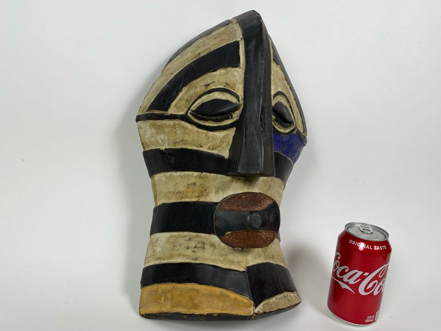 Old Handmade Carved Wood African Mask 9.5W X 15.5H [Photo 3]