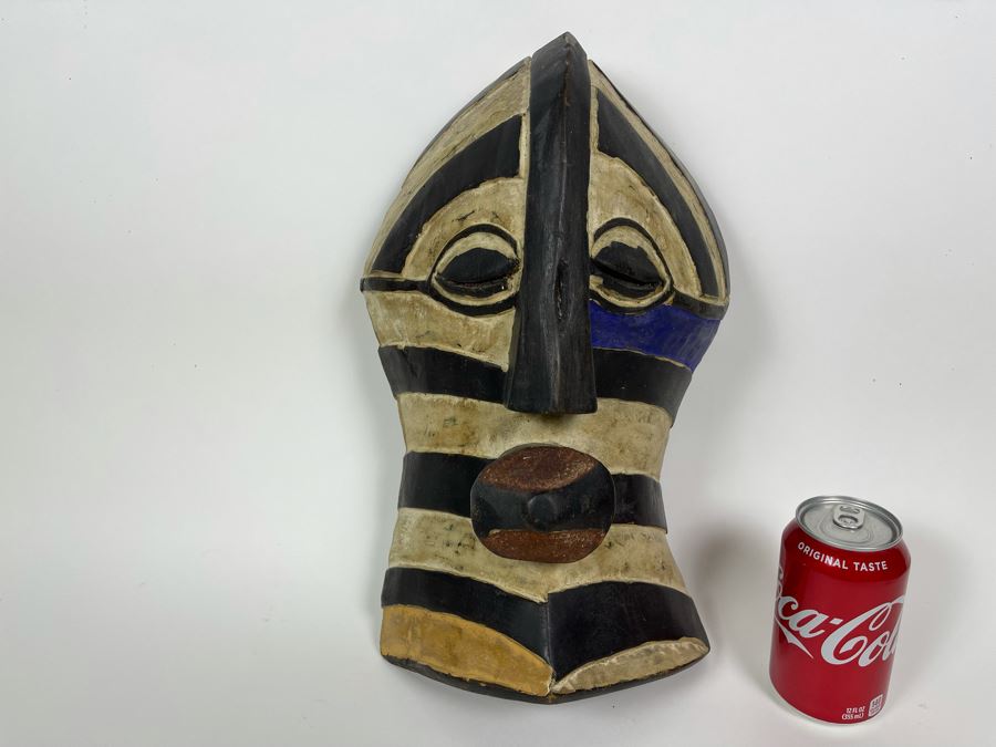 Old Handmade Carved Wood African Mask 9.5W X 15.5H [Photo 2]