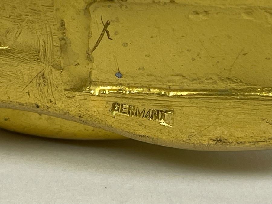 Set Of Three Gilt Metal Art Deco Sculptures Made In Germany Believed To Be Part Of Stand 4.5H X 3D [Photo 16]