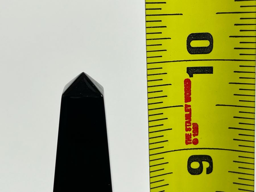 Baccarat France Black Crystal Obelisk Sculpture 10H [Photo 9]