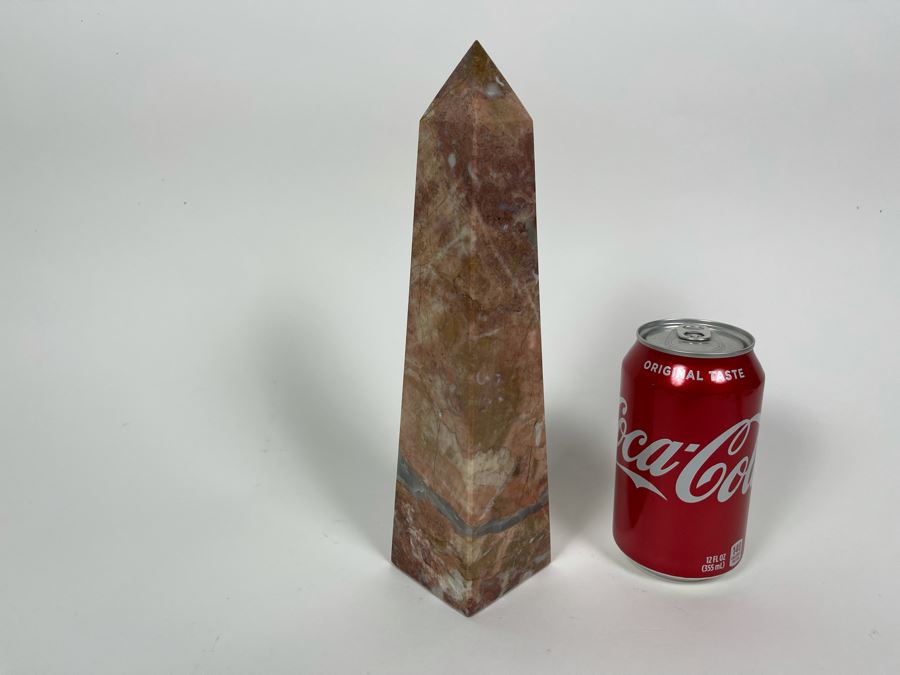 Carved Marble Obelisk Sculpture 10H [Photo 4]
